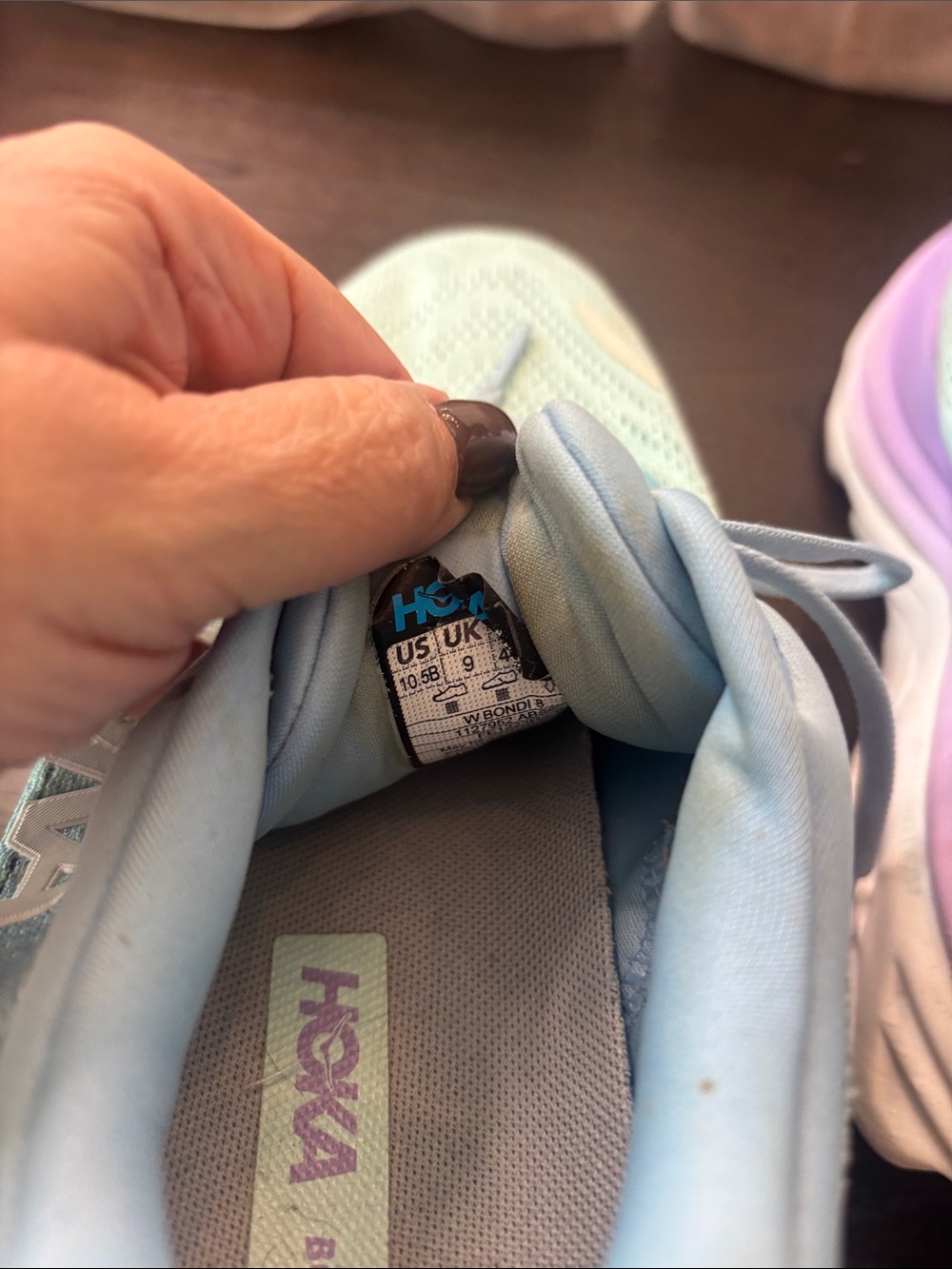 Hoka Women's Mint and Lavender Lightweight Running Shoes - Picture 8 of 9